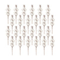 24 Pack Glitter White Berry Stems,7.5 Inch Christmas Sparking Red Faux Winter Berry Sprigs,Artificial Red Berries Branches for Christmas Tree Garland Wreath Crafts Season Winter Home Decor