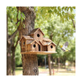 Bird Houses for Outside Hanging,6 Hole Wooden Bird Houses Largel Bird House for Backyard/Courtyard/Patio Decor