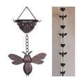 8.5 ft Bee and Cup Rain Chain for Gutters, Metal Rain Catcher | Sturdy and durable,Rust-proof and