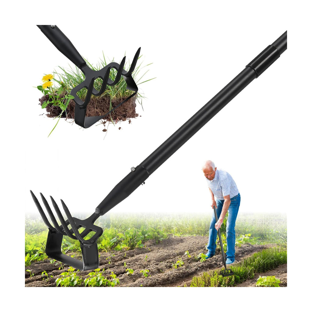 Garden Hoe,2 in 1 Heavy Duty Stirrup Hoe and Cultivator Gardening Tool Set with 62 inch Long Handle,Lightweight Hoes