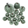 Woration 16pcs Assorted Size Velvet Fake Artificial Pumpkin Ornament
