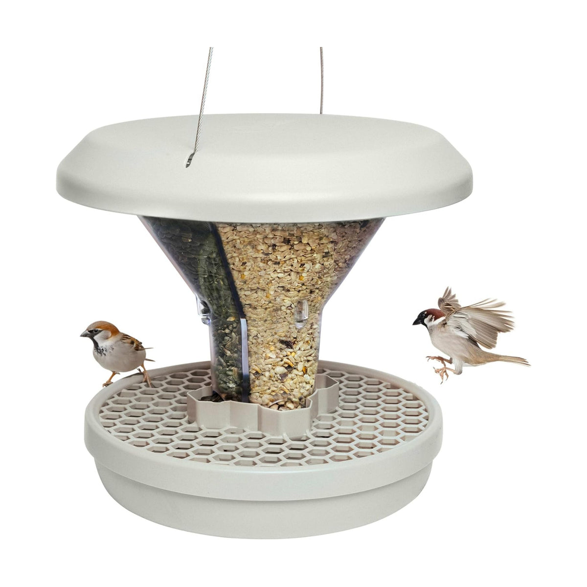 SWISSINNO Hanging Bird Feeder - Smart Birds with Seed Catcher Tray No Mess