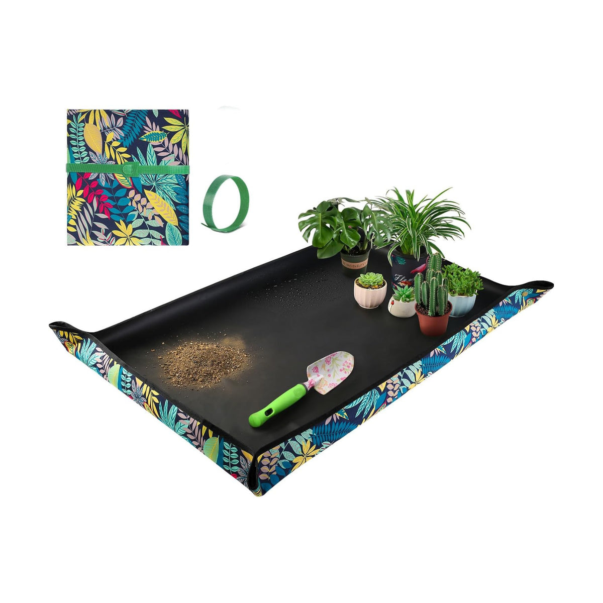 Extra Large Repotting Mat for Indoor Plant Transplanting and Mess Control 43.5"x 29.5" Thick Waterproof Potting Mat Succulent Gardening Mat Portable Foldable Potting Tray Unique Gifts for Plant Lovers