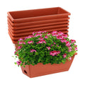 8pcs Window Box Planter,Rectangle Plastic Vegetable Flower Planters Boxes