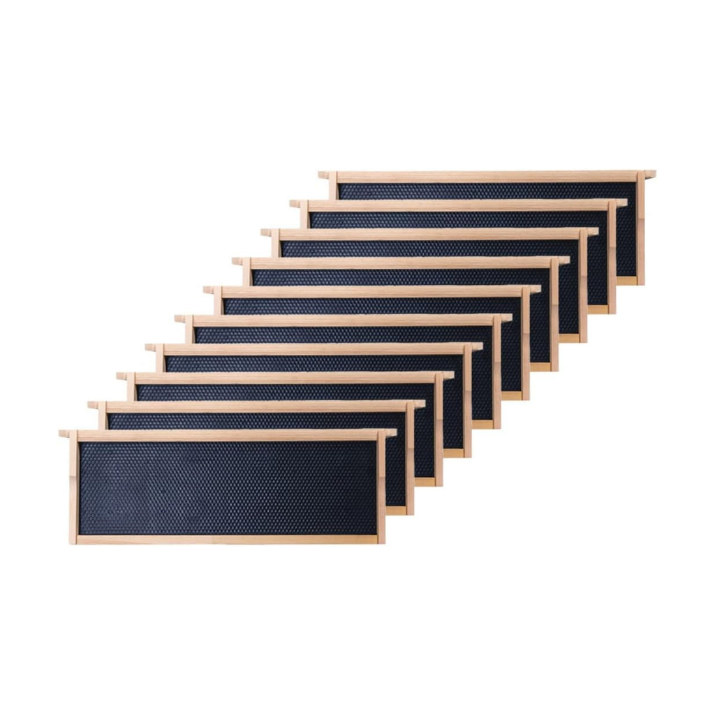 Honey Lake Medium Beehive Frames and Foudations Kit,10 Pack Super Bee Frames with Beeswax Coated Plastic Foundations