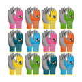 12 Pairs Kids Gardening Work Gloves (Large (Age 9-11)) | Children Yard Work Glove Rubber Coated Garden Gloves for Girls
