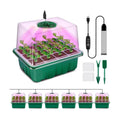 YAUNGEL Seed Starter Tray with Grow Light, 6 Pack Seed Starter Kit with Timing Controller Adjustable Brightness, Thicken Seedling Starter Trays with Humidity Domes Heightened Lids, Gift Box