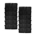 SOUJAP 2 Pack 18 Pockets Vertical Wall Garden Planter Plant Grow Bag, Hanging Felt Grow Bags Vertical Wall Garden for