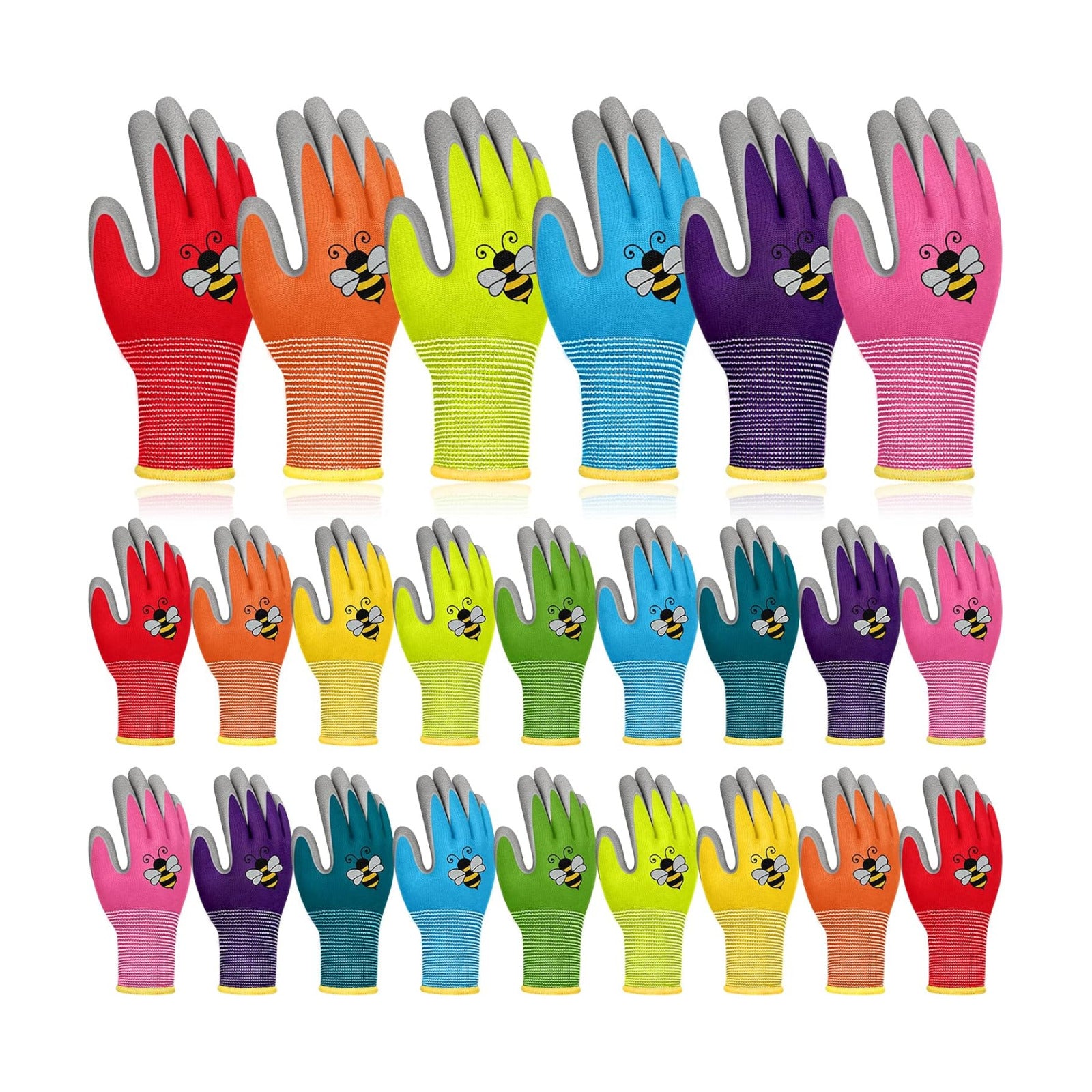 36 Pairs Kids Garden Gloves Children Work Gloves | Non Slip Rubber Coated Gardening Gloves for Kids Toddlers Youth Boys