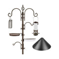 Bird Feeding Station Kit with Squirrel Baffle and Suet Cage Wild Bird Feeder Kit with Mesh Tray, Fruit Hook, and Double W Hook for Attracting Wild Birds