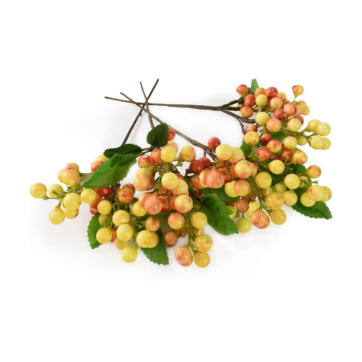 Artificial Berries, 4PCS Artificial White Orange Berries Fake Berries Christmas Lifelike Whiteberry Stems Faux Fruit for Wedding Home Kitchen Party Crafts Decoration