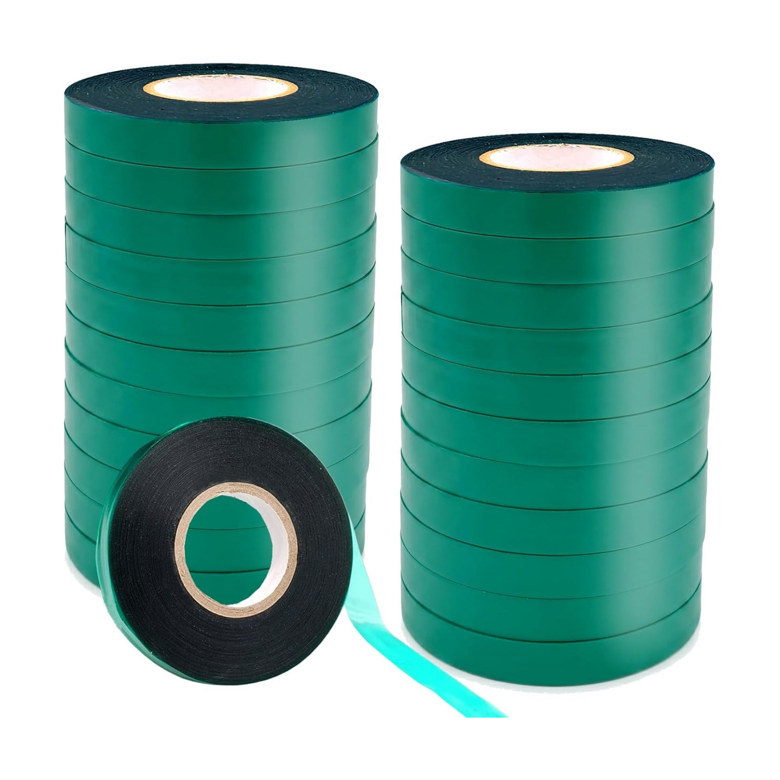 24 Rolls 150 Feet Stretch Tie Tape 0.5 Inch Garden Tie Tape Thick Plant Ribbon Garden Green Vinyl Stake for Indoor