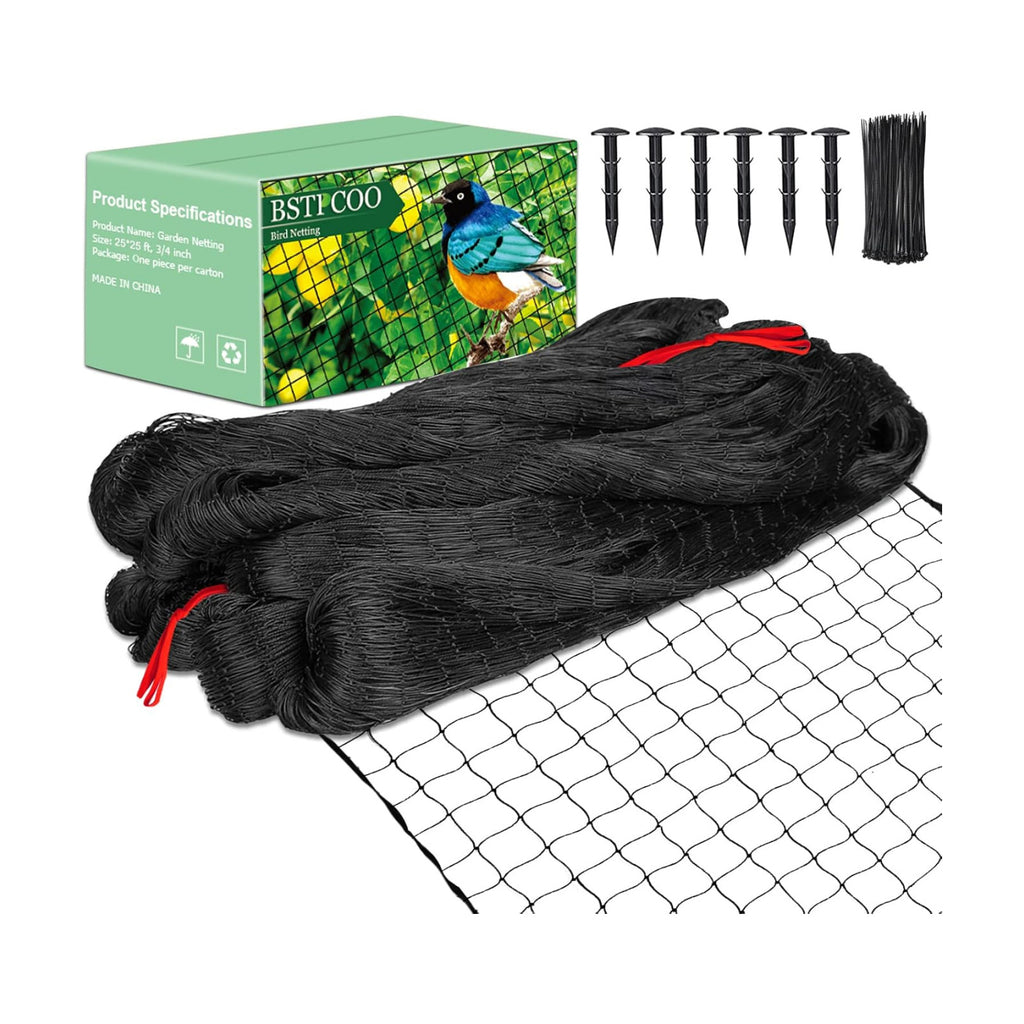 BSTPCOO Bird Netting for Chicken Coop 25'x25', Poultry Netting, 3/4" Mesh | Chicken Netting for Hawks, Aviary Net Deer