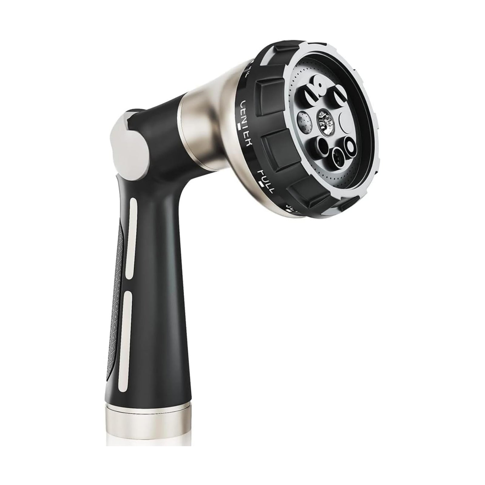 Garden Hose Nozzle Heavy Duty, 8 Patterns, Thumb On/Off Valve, Black | High pressure sprayer for watering plants, car