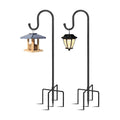 5-Prong Shepherd Hooks for Outdoor 2 Pack Heavy Duty Iron Garden Hooks for Hanging Plants, Bird Feeders, Lanterns, Solar Lights, and Wedding Decor – Rust-Resistant, Adjustable, Easy to Install 48 Inch