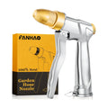 FANHAO 100% Metal Garden Hose Nozzle Heavy Duty, Leakproof, High Pressure | Rustproof Zinc Alloy, Hands-Free Lock