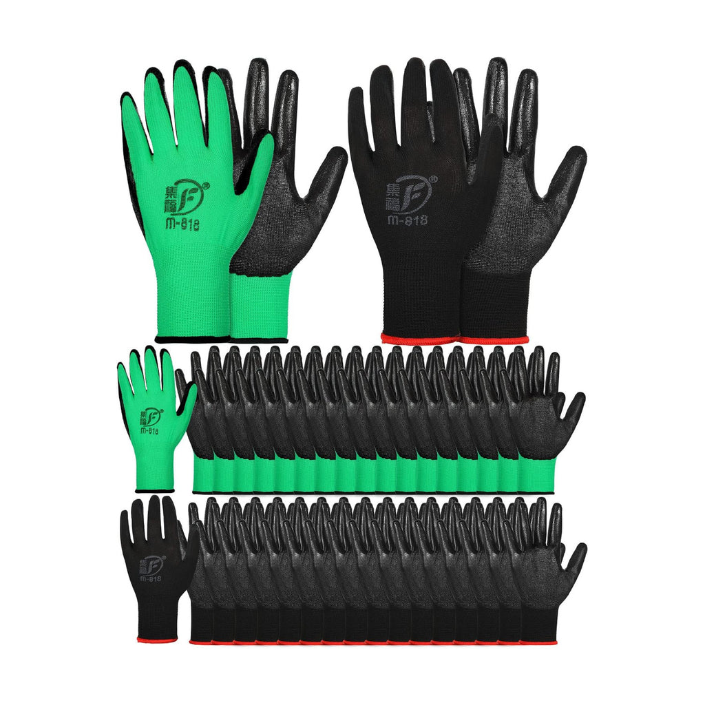 Honeydak 36 Pairs Garden Gloves Bulk for Men Women | Heavy Duty Work Gloves, Breathable Rubber Coated, Durable