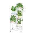 iDavosic.ly Plant Stand Indoor Outdoor, 5 Tier Metal Corner Shelf, White | Tiered Flower Display Holder, Folding Multi