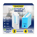 VEYOFLY Fruit Fly Traps Indoor Plug-in UV, Gnat Trap, 2 Device + 6 Refills | UV light attracts insects to glue cards