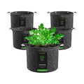 VIVOSUN 5-Pack 10 Gallon Grow Bags, 500G Thick Nonwoven Fabric Pots with Strap Handles, Multi-Purpose Rings, for Low