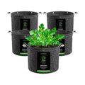 VIVOSUN 5-Pack 5 Gallon Grow Bags, 500G Thick Nonwoven Fabric Pots with Strap Handles, Multi-Purpose Rings, for Low