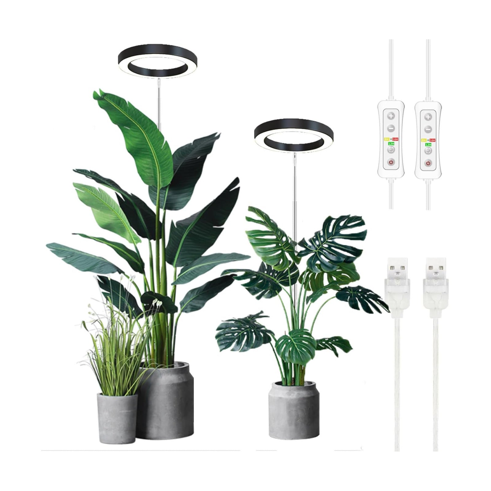 Plant Grow Light,yadoker LED Growing Light Full Spectrum for Indoor Plants,Height Adjustable, Automatic Timer, 5V Low