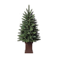 Haute Decor 3.5 Foot Tall Berkeley Fir Potted Tree Unlit - Natural Looking Artificial Christmas Tree Pre-Potted in Sturdy Dark Brown Planter Pot