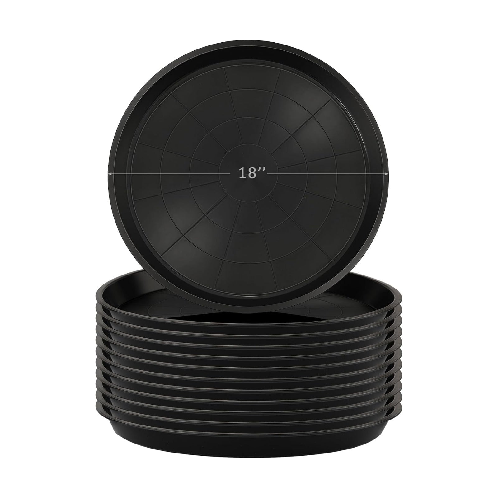 Eccliy 12 Pcs Plastic Plant Saucers Round Plant Tray Large Flower Pot Heavy Duty Planter Water Trays Thick Planter Drip
