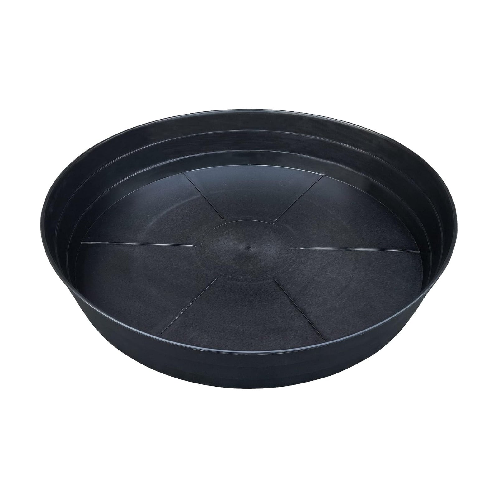 25 Inch Extra Large Planter Saucer, Extra-Deep 4.25 in Black Drip Trays for Flower Pot, Heavy Duty Drainage Tray