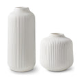 flature Ceramic Vases in Nordic Style, Modern Vase Deco for Pampas Grass, Boho Deco for Windowsill, Vases Set in White Matt, Flower Vase as Home Decoration for Fresh Flowers, Dried Flowers, Set of 2