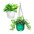 Melphoe 2 Pack Self Watering Hanging Planters Indoor Flower Pots, 6.5 Inch Outdoor Hanging Plant Pot Basket, Plant Hanger with 3Hooks Drainage Holes for Garden Home