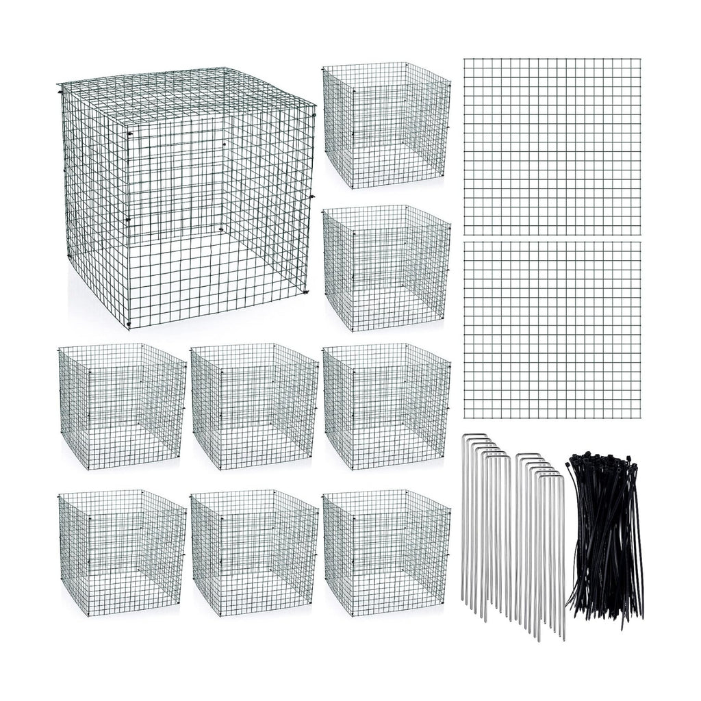 Zubebe 10 Pack Small Wire Plant Protectors Square Plant Protectors from Animals Mesh Cage Chicken Wire Cloche for