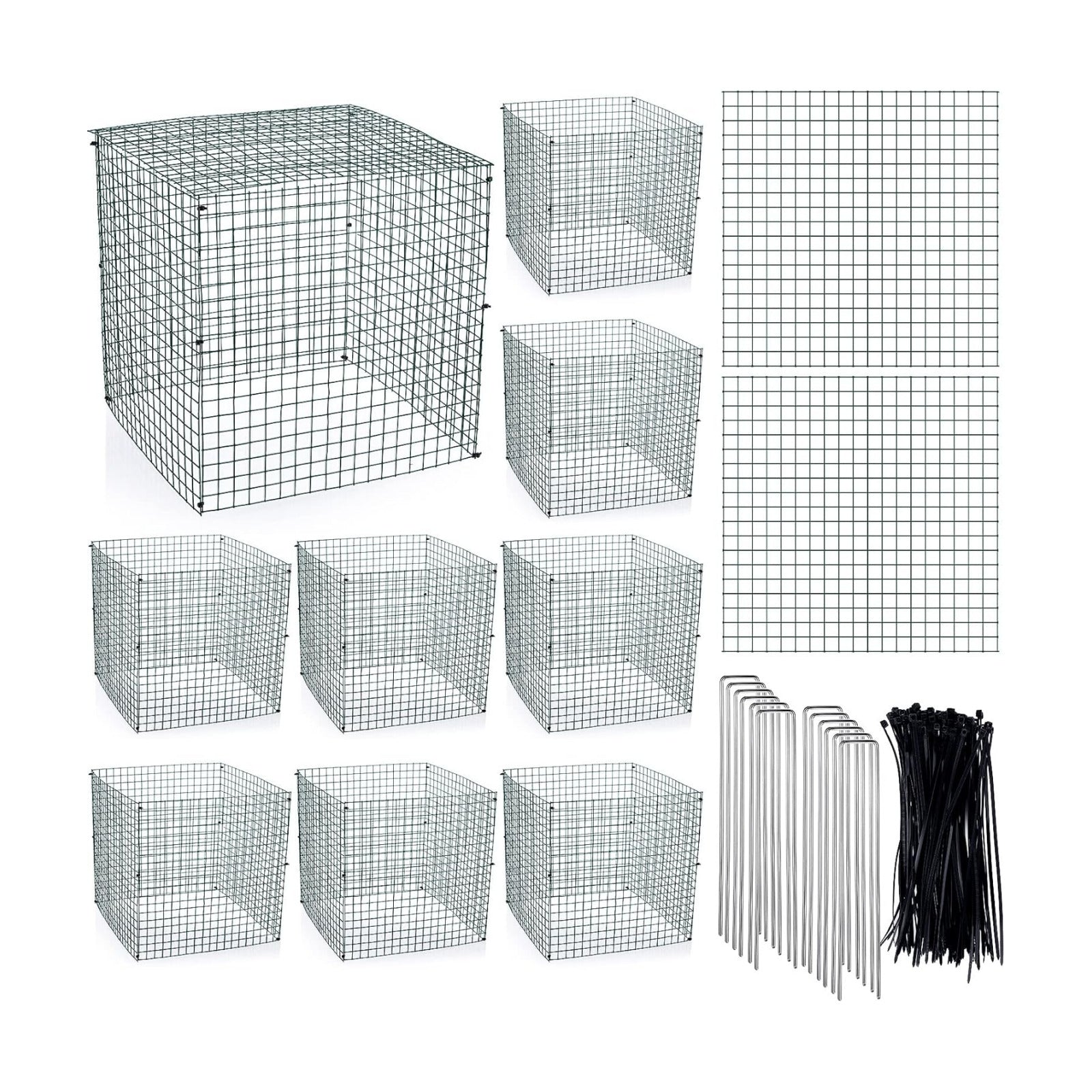 Zubebe 10 Pack Small Wire Plant Protectors Square Plant Protectors from Animals Mesh Cage Chicken Wire Cloche for
