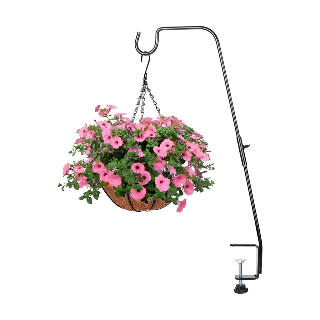 Deck Hook, 28 Inch Bird Feeder Hanger for Hummingbird Feeders, Black | Heavy Duty, Weather-Proof Metal Hanger for