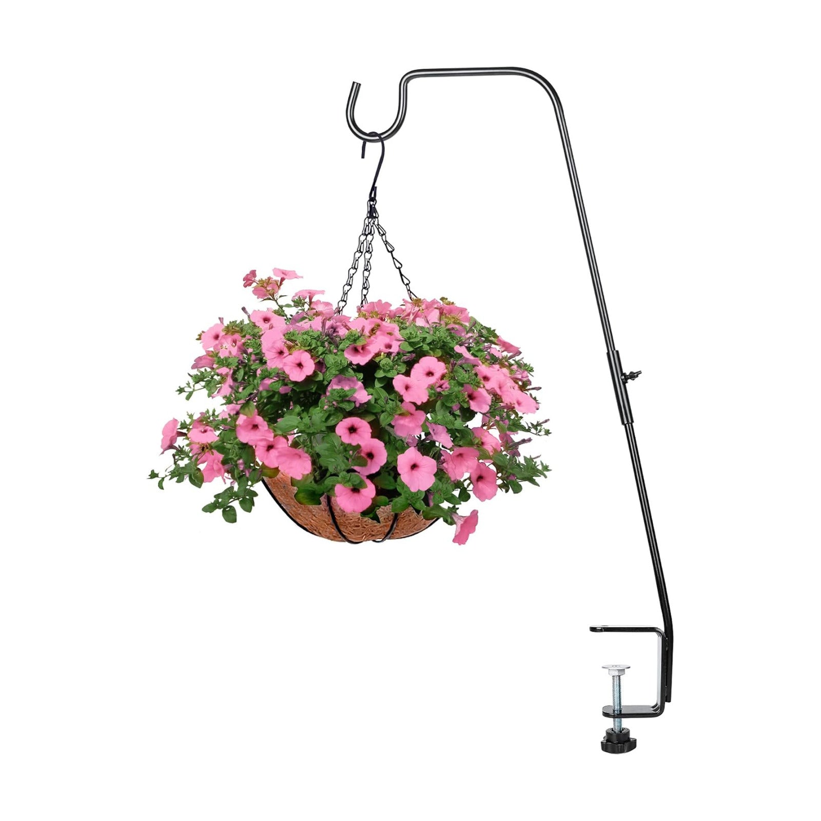 Deck Hook, 28 Inch Bird Feeder Hanger for Hummingbird Feeders, Black | Heavy Duty, Weather-Proof Metal Hanger for