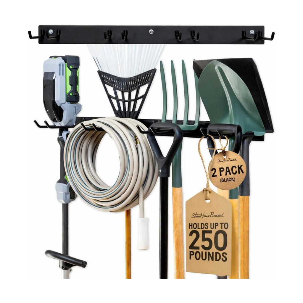 StoreYourBoard Garage Tool Organizer, 72 in, Holds 500 lb, 2 Pack | Garden Tool Rack Wall Mount, Garden Tool Organizer