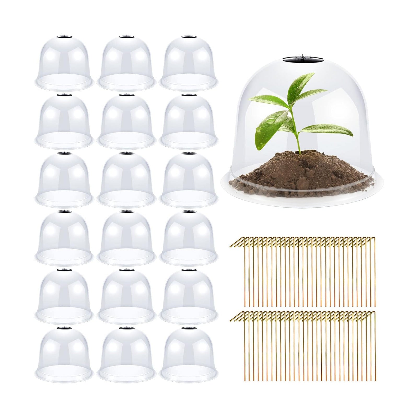 20 Pack Garden Cloche Plant Dome 10.2" D x 8.3" H Plant Cover Plastic Humidity Dome Reusable Protector Mini Greenhouse