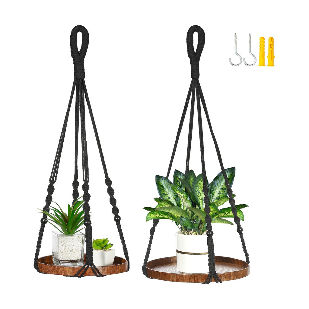 2 Pack Macrame Plant Hanger, Hanging Plant Shelf (12" + 10") | Plant Hanger Indoor, Hanging Planter, Hanging Planter