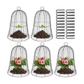 Coloch 5 Pack Garden Chicken Wire Cloche, 16x 13 Inches Black Dome Plant Protector Cover Strong Metal Garden Cloches