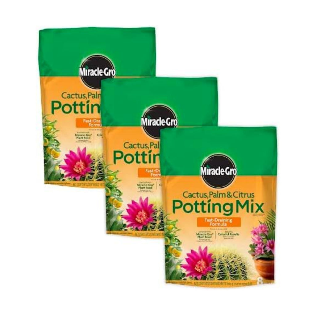 Gro Cactus, Palm & Citrus Potting Mix, 8 qt., 3-Pack | Palm and Citrus Potting Mix, For Indoor or Outdoor Container
