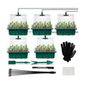 Seed Starter Tray Kit with Grow Light, 5 Pack Plant Seed Tray Kit with Humidity Domes and 3.9" Height Covers, Indoor