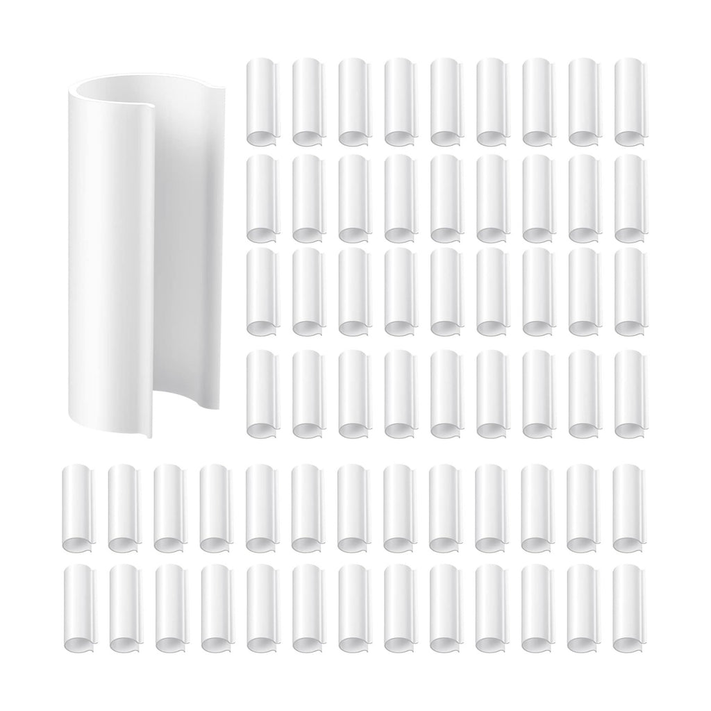 Jetec 128 Pieces PVC Pipe Clips Covers 2.4 Inches Long Greenhouse Clamps for Netting for Greenhouses Garden Shelters