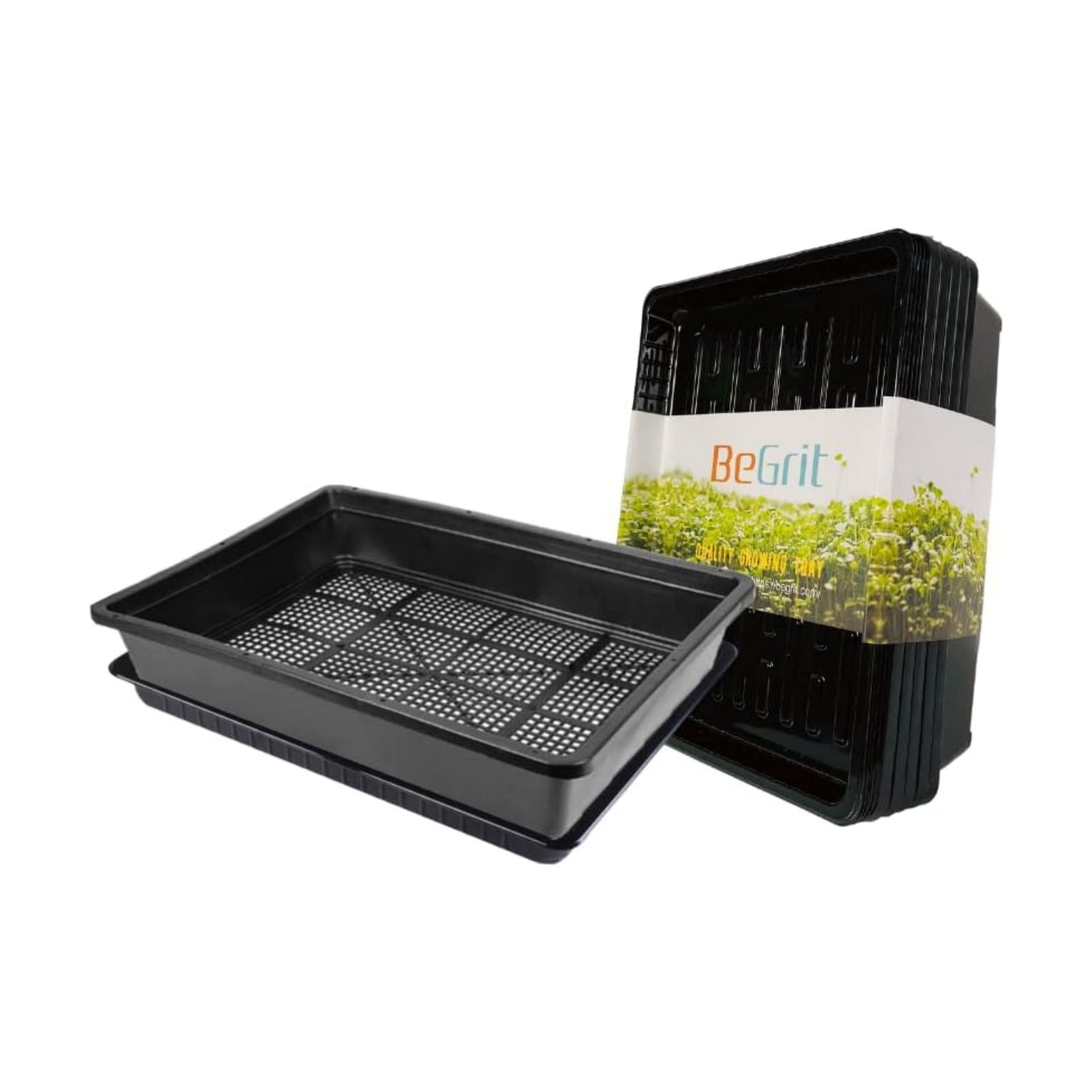 BeGrit Soil Blocking Trays 15x12 inch 5 Set/10 pcs Mesh Bottom Seed Starter Trays for Seedling, Microgreen, Soil