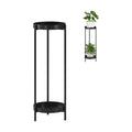 Black Plant Stand 30 Inch – Metal Flower Pots Plant Stand | Plant Shelf for Multiple Plants,2 Tier Removable Display