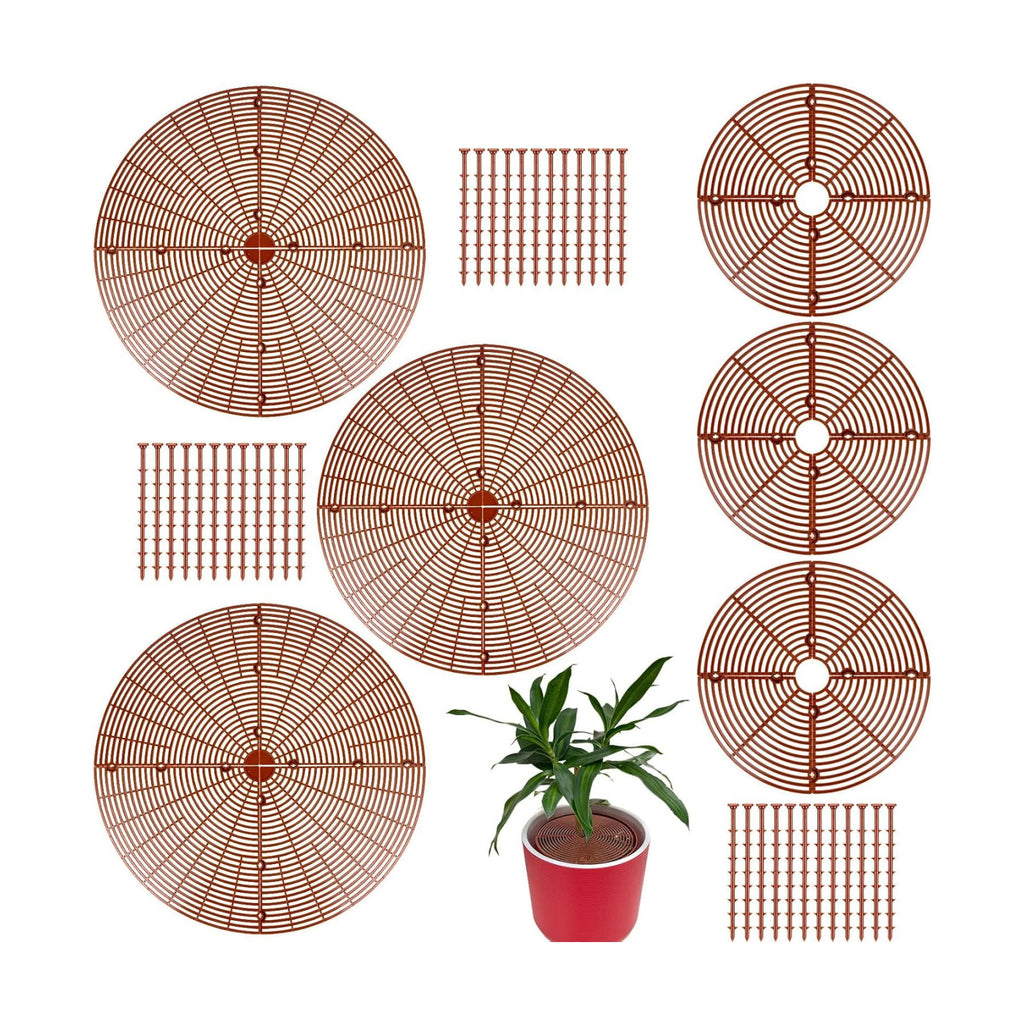 6 Pcs Plant Pot Grid Soil Protector Covers Cuttable Flower Cover for Plant | 11.8''/20.8'' Plastic Plant Pot Cover with