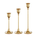 NLBTW French Gold Candlestick Holders, Metal Taper Candle Holder, Set of 3