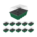 Gardzen 10 Pack Seed Starter Trays with Dome and Green Base 120 Cell