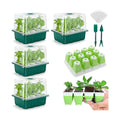 Seed Starter Tray, 48 Cells Indoor Seed Starter Kit, Flexible Silicone Designed Seedling Starter Trays, Germination Tray with Humidity Dome & Lids(4in Height), Reusable & Dishwasher Safe, BPA-FREE