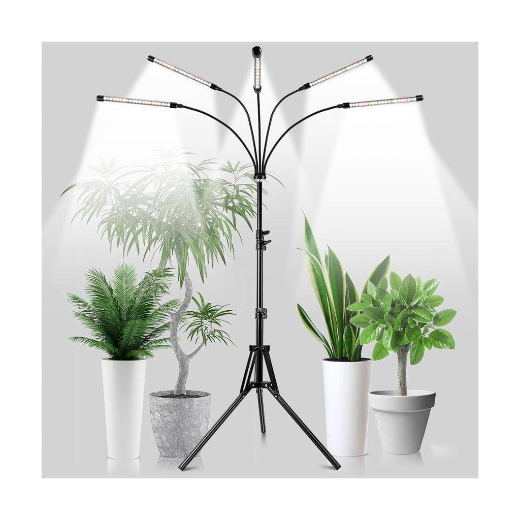 Grow Lights for Indoor Plants, 5 Heads Grow Light with Tripod Stand | Full Spectrum,100PCS LEDs,3 Light Modes,6/12/16H
