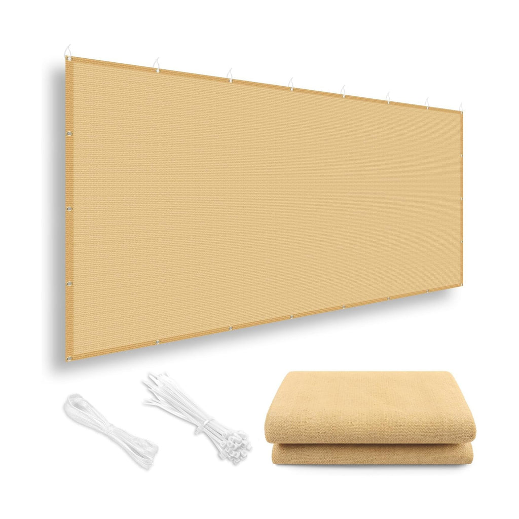 LOVE STORY 8x12 FT Sun Shade Cloth with Grommets for Patio, Sand | HDPE Fabric, 95% UV Block, Shade Cover for Outdoor
